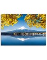 Decorative Canvas painting - Mount Fuji lake and yellow leaves | FEEBY