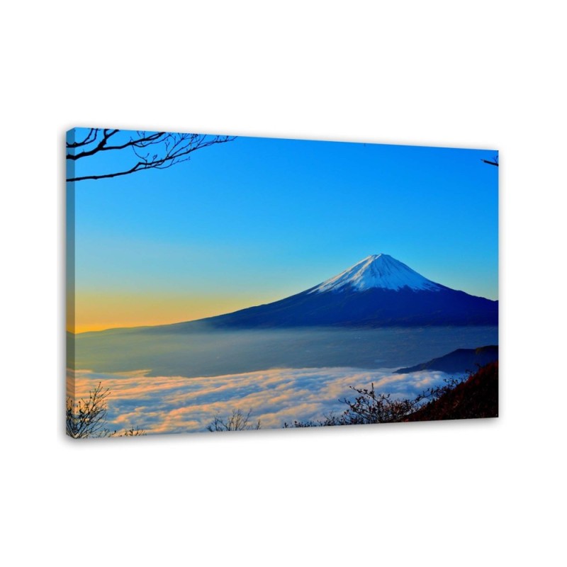 Elegant paintings for the living room - Mount Fuji in blue | FEEBY