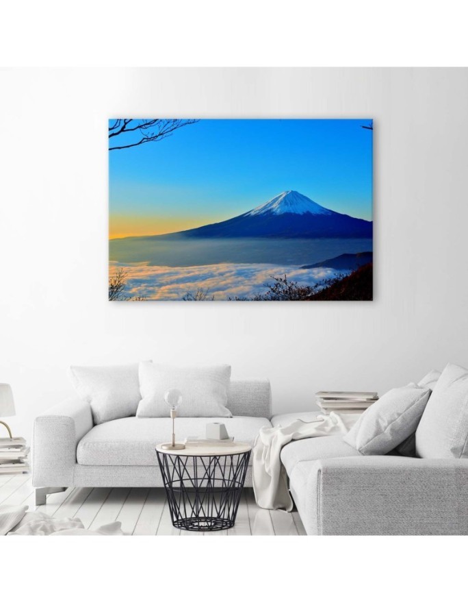 Elegant paintings for the living room - Mount Fuji in blue | FEEBY