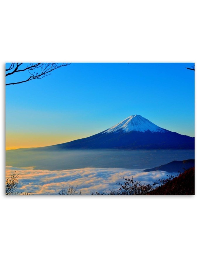 Elegant paintings for the living room - Mount Fuji in blue | FEEBY