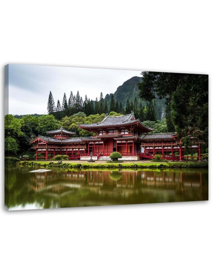 Modern Canvas painting for living room - Japanese temple | FEEBY