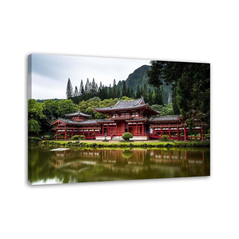 Modern Canvas painting for living room - Japanese temple | FEEBY