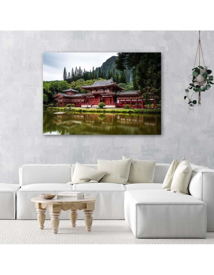 Modern Canvas painting for living room - Japanese temple | FEEBY