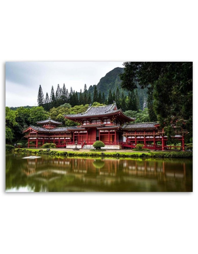 Modern Canvas painting for living room - Japanese temple | FEEBY