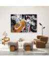 Stylish Canvas paintings for the home - Geisha with a fan | FEEBY