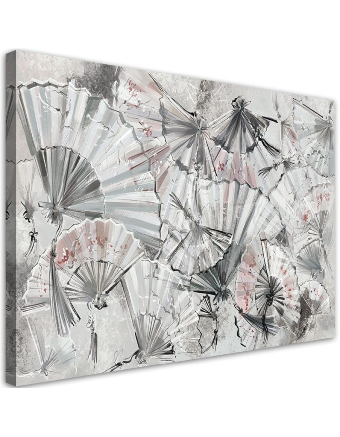 Wall art painting for living room - Japanese fans | FEEBY