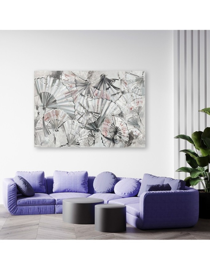 Wall art painting for living room - Japanese fans | FEEBY