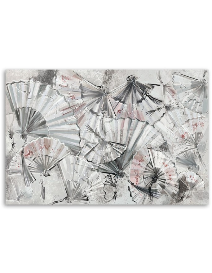 Wall art painting for living room - Japanese fans | FEEBY