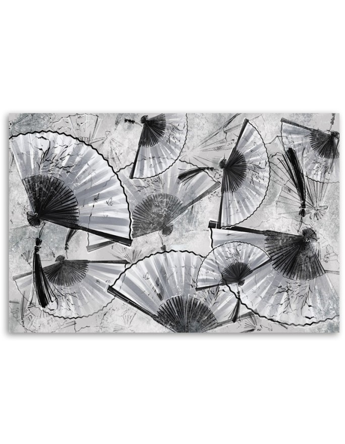 Living room wall art painting - Japanese fans | FEEBY