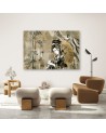 Canvas prints for modern bedroom - Geisha and bamboos | FEEBY