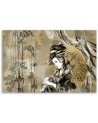 Canvas prints for modern bedroom - Geisha and bamboos | FEEBY