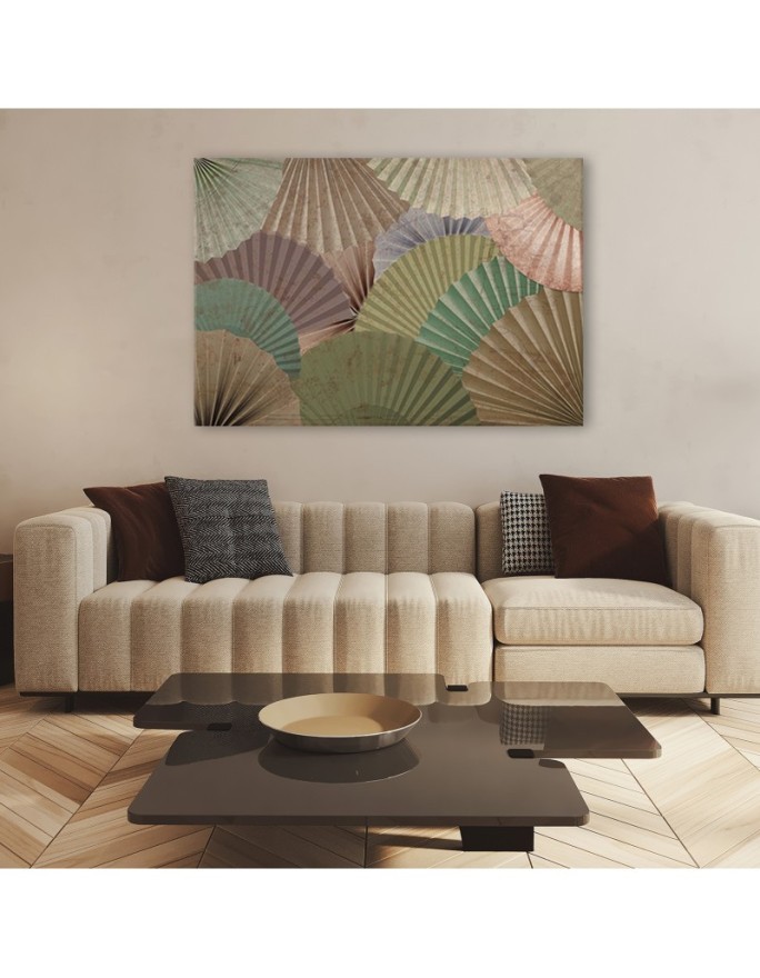 Wall painting for living room - Japanese fans | FEEBY