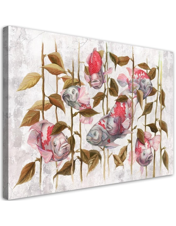 Oriental living room Canvas painting - Red Koi fish | FEEBY