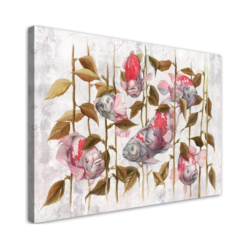 Oriental living room Canvas painting - Red Koi fish | FEEBY