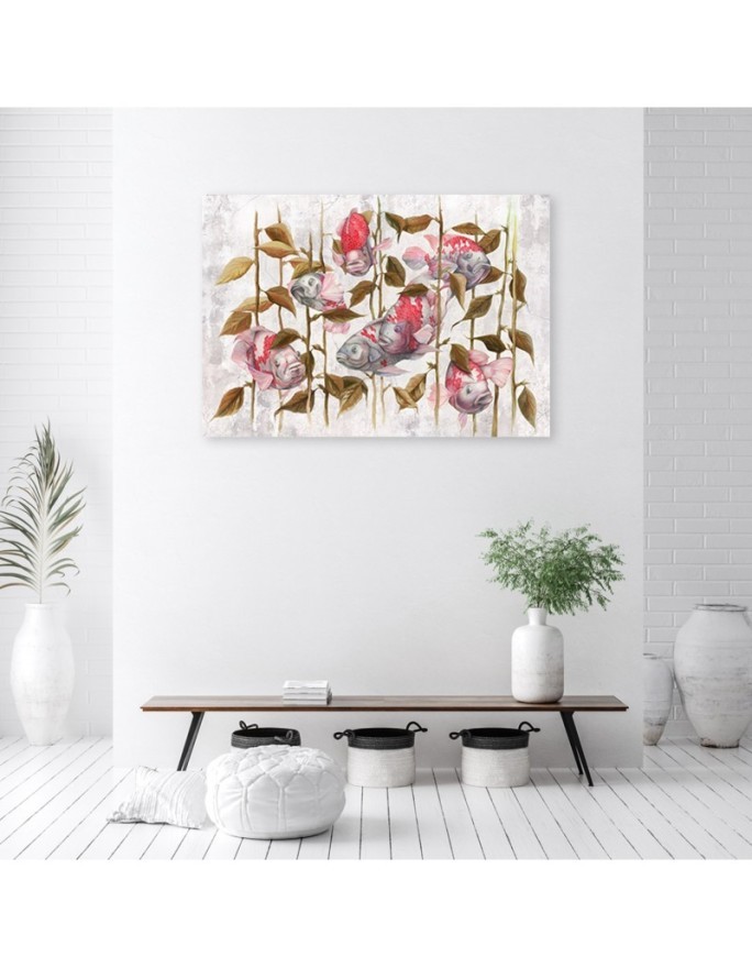 Oriental living room Canvas painting - Red Koi fish | FEEBY