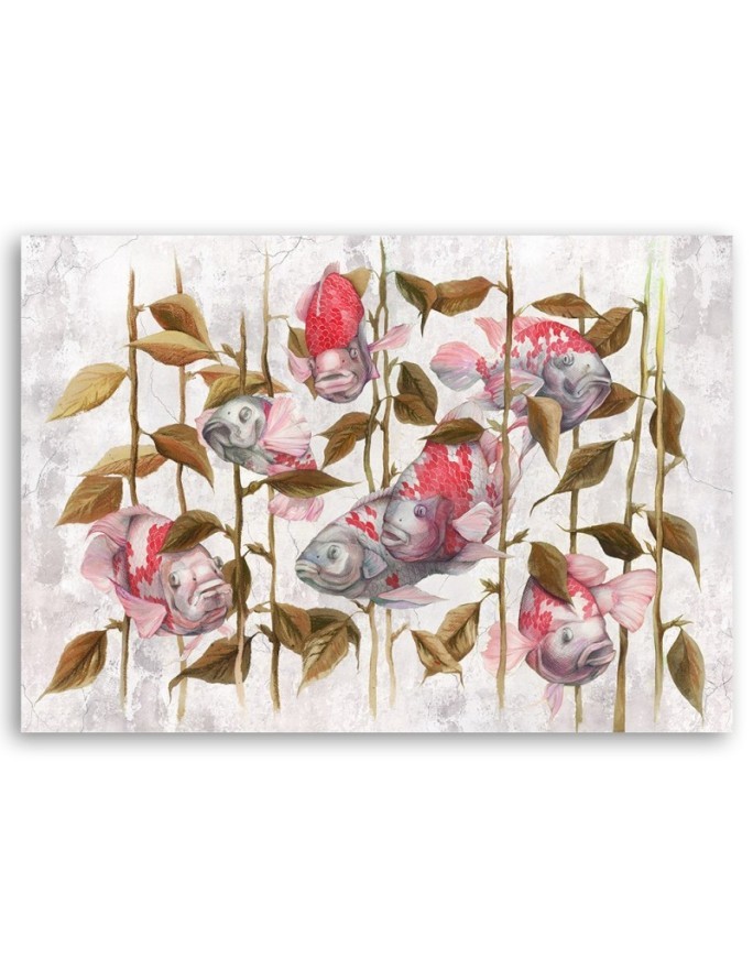 Oriental living room Canvas painting - Red Koi fish | FEEBY