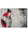 Bedroom Canvas painting - Japanese geisha with fan | FEEBY