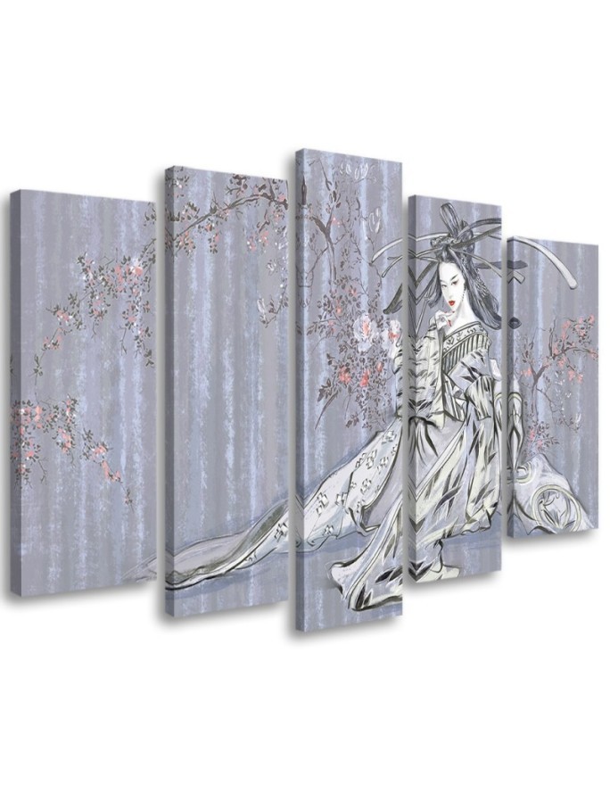 Picture for living room 5 parts - Traditional Japanese geisha | FEEBY