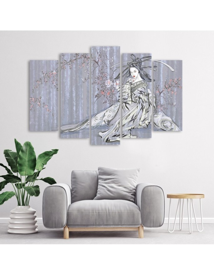 Picture for living room 5 parts - Traditional Japanese geisha | FEEBY