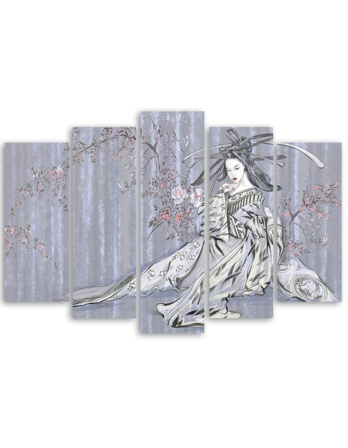 Picture for living room 5 parts - Traditional Japanese geisha | FEEBY