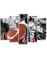Canvas print for bedroom 5 parts - Geisha with fan | FEEBY