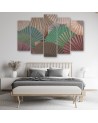 Canvas print for living room 5-part - Orient fans | FEEBY