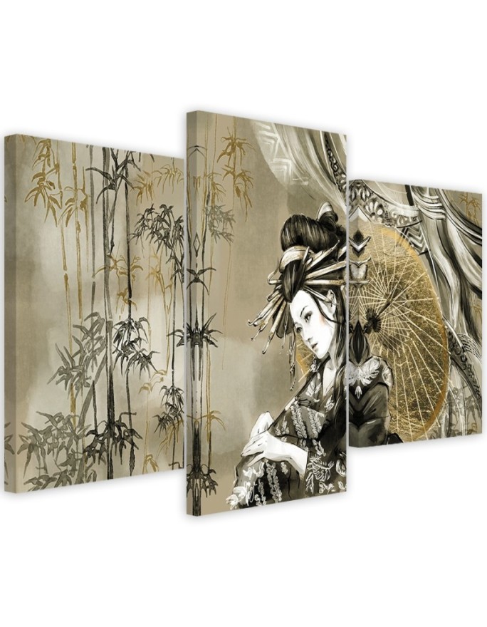 Canvas print Geisha and Bamboo