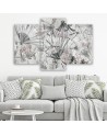Living room wall painting 3-panel - Japanese fans | FEEBY