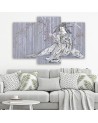 Three-part canvas painting - Traditional Japanese geisha | FEEBY