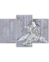 Three-part canvas painting - Traditional Japanese geisha | FEEBY