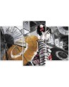 Bedroom triptych painting - Geisha with fan | FEEBY