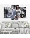 Bedroom triptych painting - Geisha with fan | FEEBY