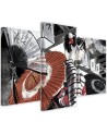 Bedroom painting triptych - Geisha with fan | FEEBY