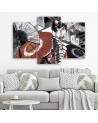 Bedroom painting triptych - Geisha with fan | FEEBY