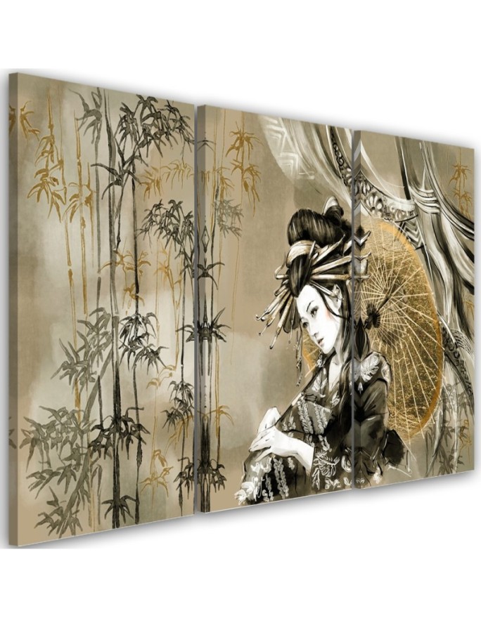 Canvas print Geisha and Bamboo