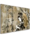 Canvas print for bedroom triptych - Geisha and bamboos | FEEBY