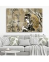 Canvas print for bedroom triptych - Geisha and bamboos | FEEBY