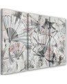 Living room wall painting 3-panel - Japanese fans | FEEBY
