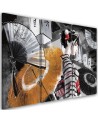 Bedroom triptych painting - Geisha with fan | FEEBY