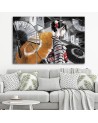 Bedroom triptych painting - Geisha with fan | FEEBY
