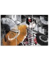 Bedroom triptych painting - Geisha with fan | FEEBY