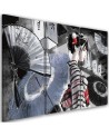 Bedroom triptych painting - Geisha with fan | FEEBY