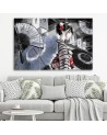 Bedroom triptych painting - Geisha with fan | FEEBY