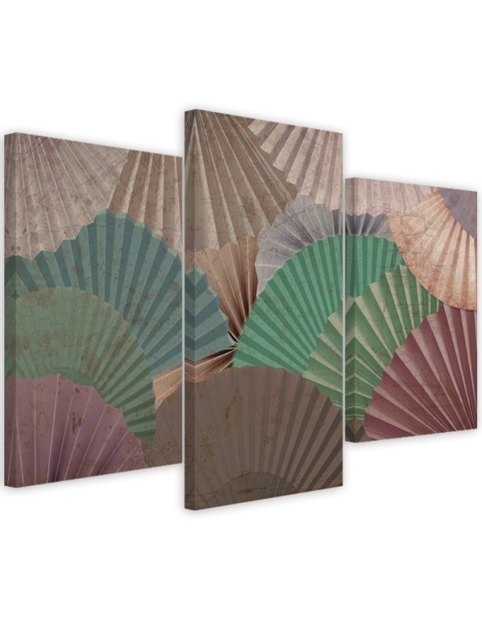 Paintings for living room triptych - Orient fans | FEEBY