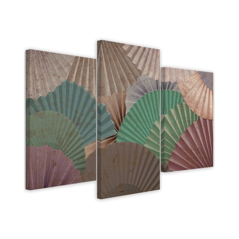 Paintings for living room triptych - Orient fans | FEEBY
