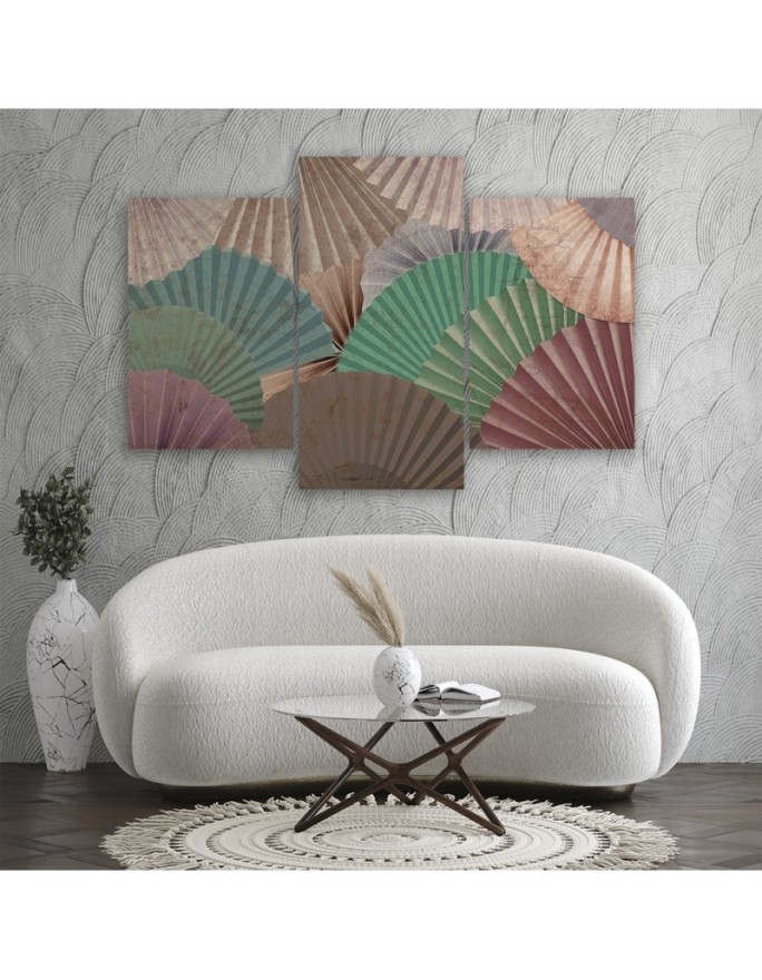 Paintings for living room triptych - Orient fans | FEEBY