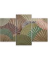 Stylish paintings for the study triptych - Japanese fans | FEEBY