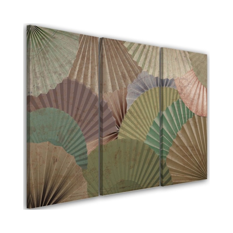 Stylish Canvas paintings for the study triptych - Japanese fans | FEEBY