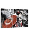 Canvas print for bedroom 5 parts - Geisha with fan | FEEBY