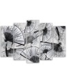 Canvas print for office 5-part - Japanese fans | FEEBY